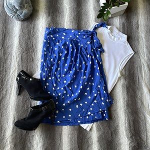 Periwinkle and White Polka Dot Colours by Alexander Julian Skirt